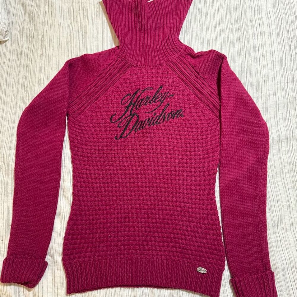 NWT Vintage Harley Davidson Turtleneck Knit Sweater Womens Small